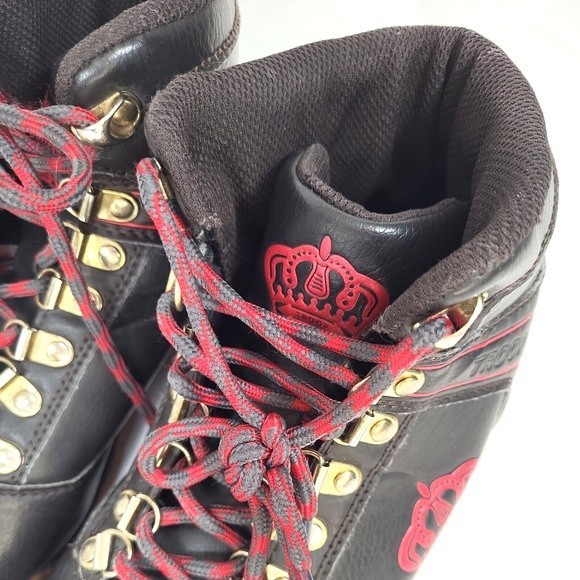World of Troop Expo Mens Boots Size 8 Medium Brown Red Gold Retro Style - Picture 4 of 14
